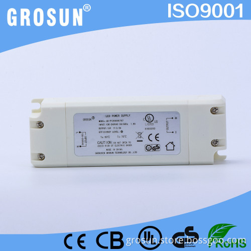 CE Listed 12V3A 36w Constant Voltage Output Dimmable LED Power Driver Level V for Down Light Led Transformer